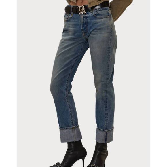NEW R13 cuffed romeo jean in merrin blue